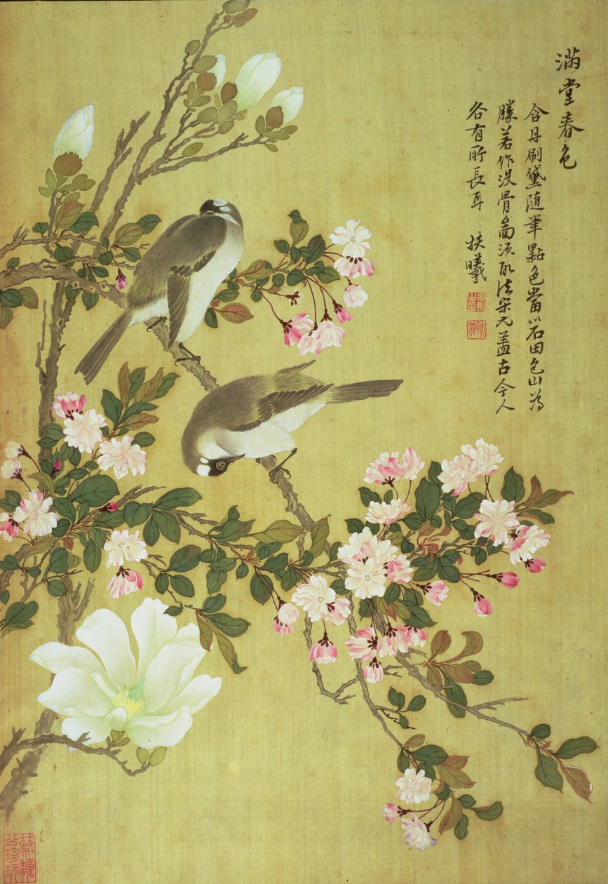 Crabapple, Magnolia és Baitou Birds alkotó: Ma Yuanyu