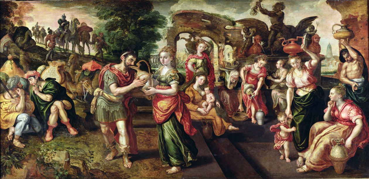 Eliezer és Rebecca a kútnál, 1562 alkotó: Maarten de Vos