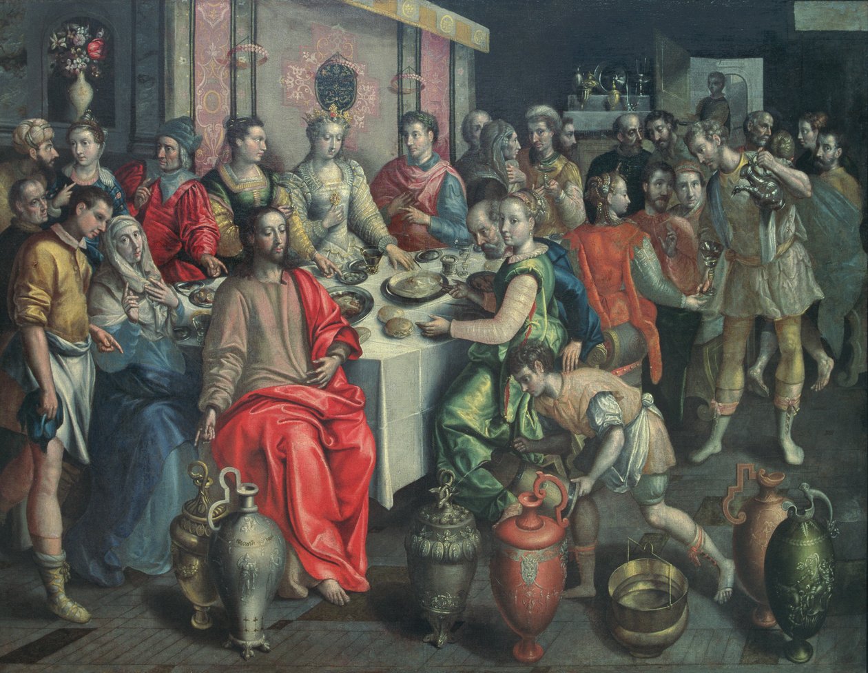 Házasság Kánában, 1597 alkotó: Maarten de studio of Vos