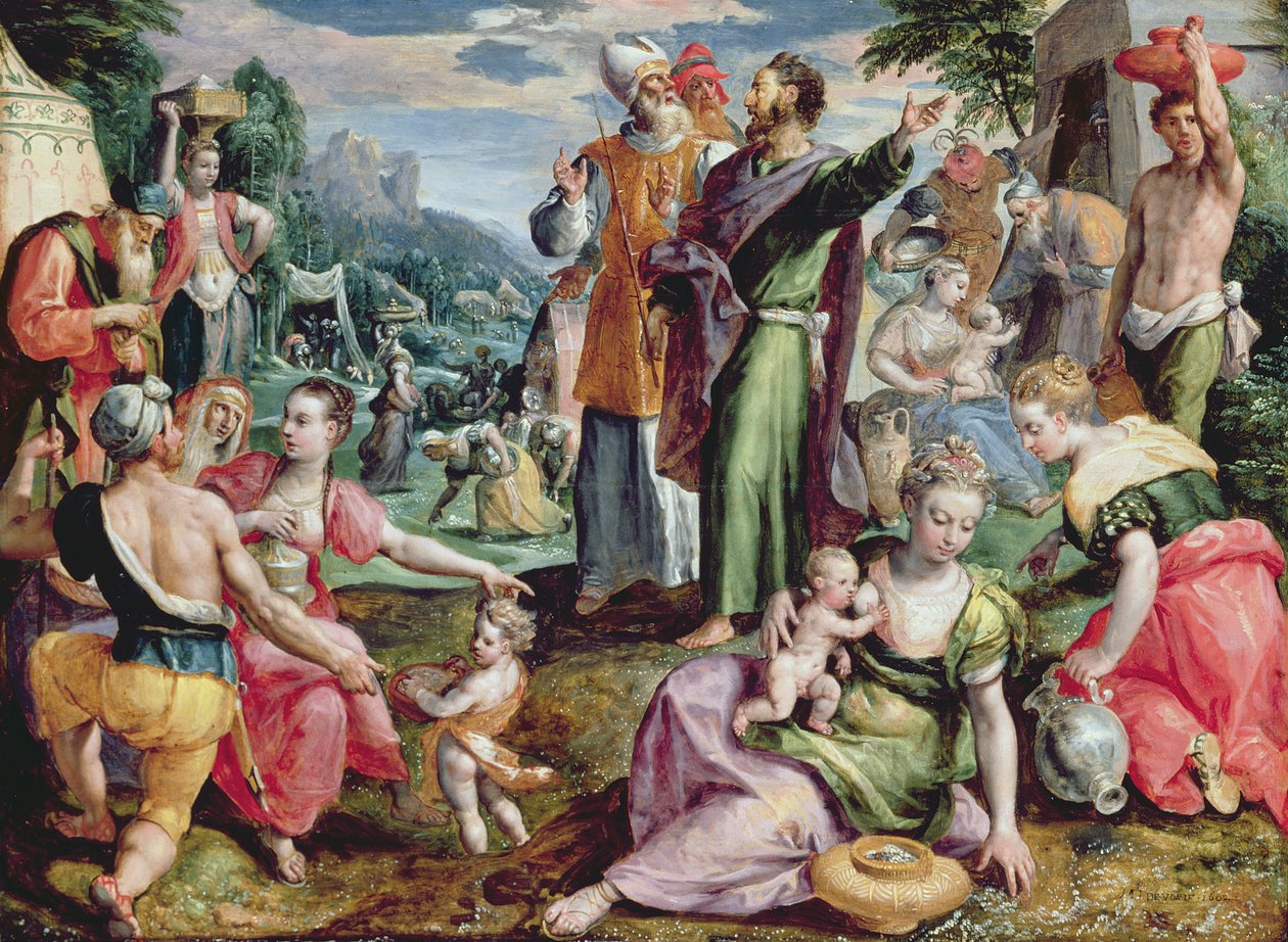 Manna gyűjtése, 1602 alkotó: Maarten de Vos