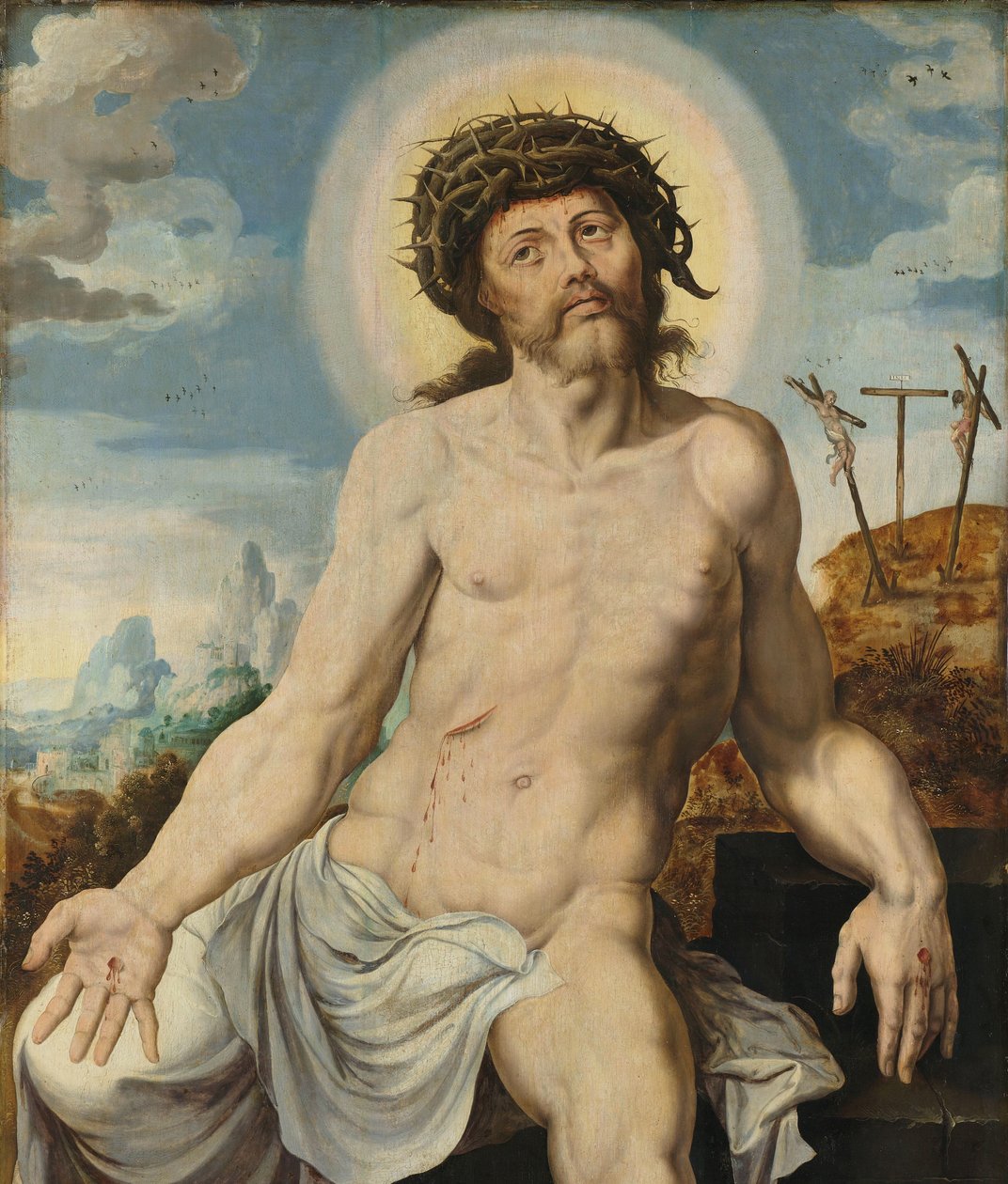 Krisztus mint a fájdalmak embere alkotó: Maarten van Heemskerck (workshop of)