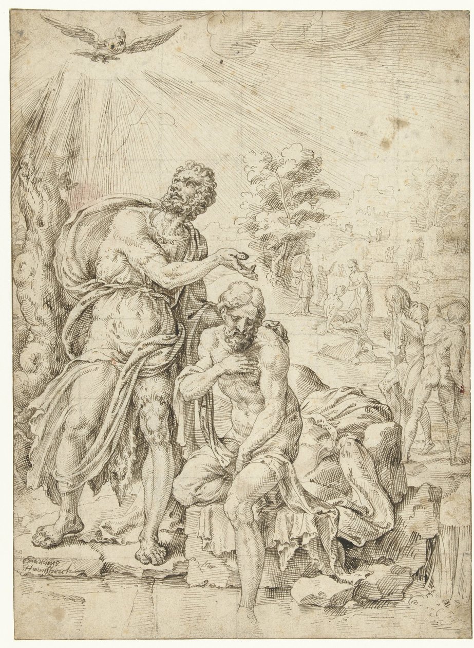 Krisztus megkeresztelése alkotó: Maarten van Heemskerck