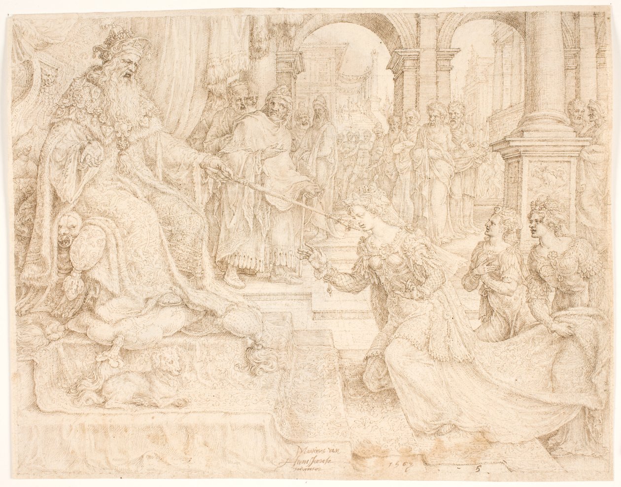 Eszter Ahasvérus előtt alkotó: Maarten van Heemskerck