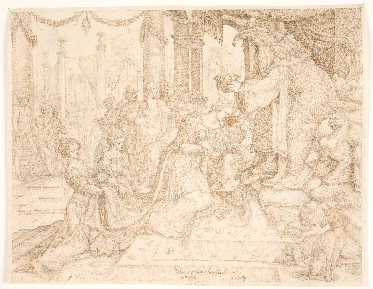 Esztert Ahasvérus koronázta meg alkotó: Maarten van Heemskerck