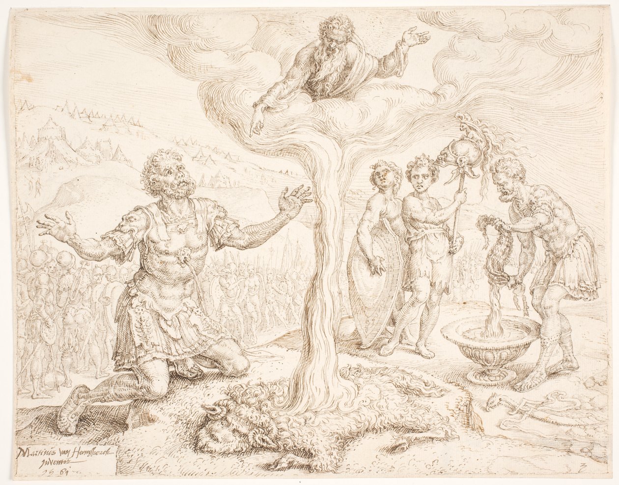 Imában térdelt Gedeon (A harmat és a gyapjúgyapjú története) alkotó: Maarten van Heemskerck