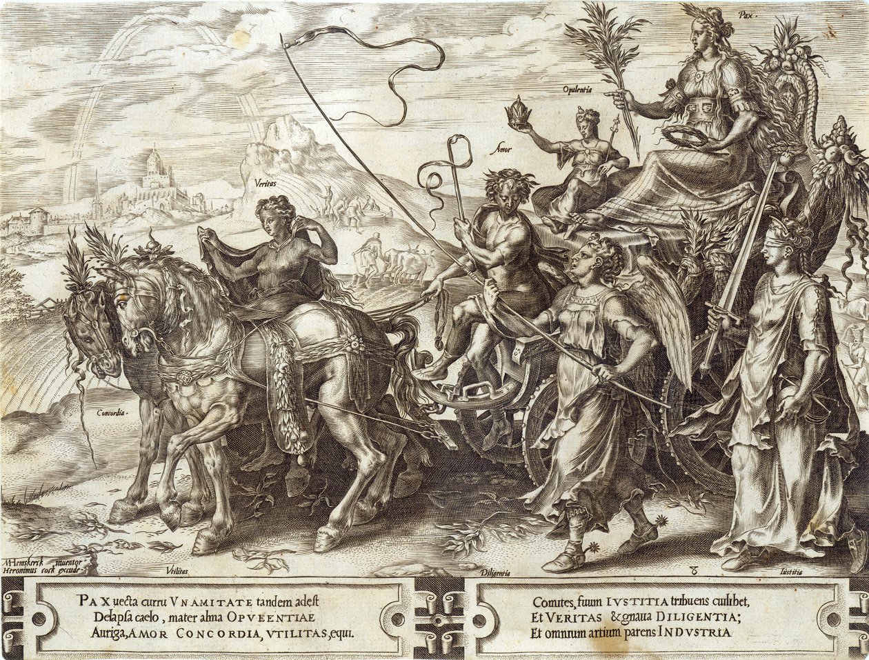 Béke, 8. tábla „Az emberi dolgok viszontagságaiból”, 1564 alkotó: Maarten van Heemskerck