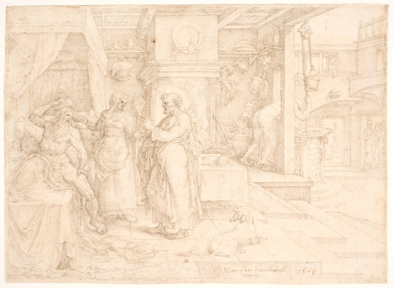 Péter meggyógyítja a bénult Aeneast alkotó: Maarten van Heemskerck