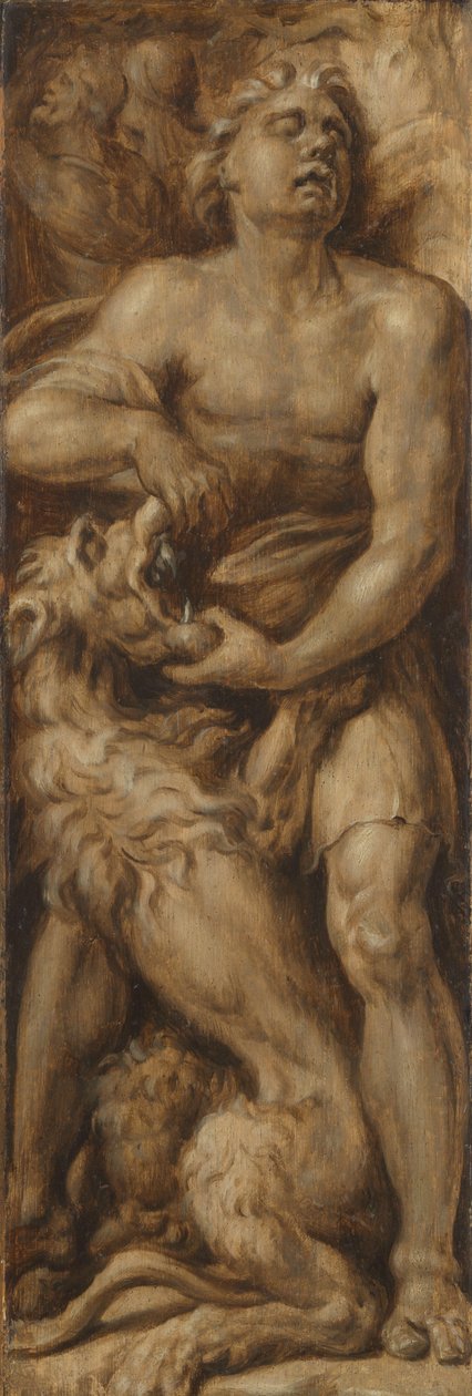 Sámson, aki az oroszlánt bontja alkotó: Maarten van Heemskerck