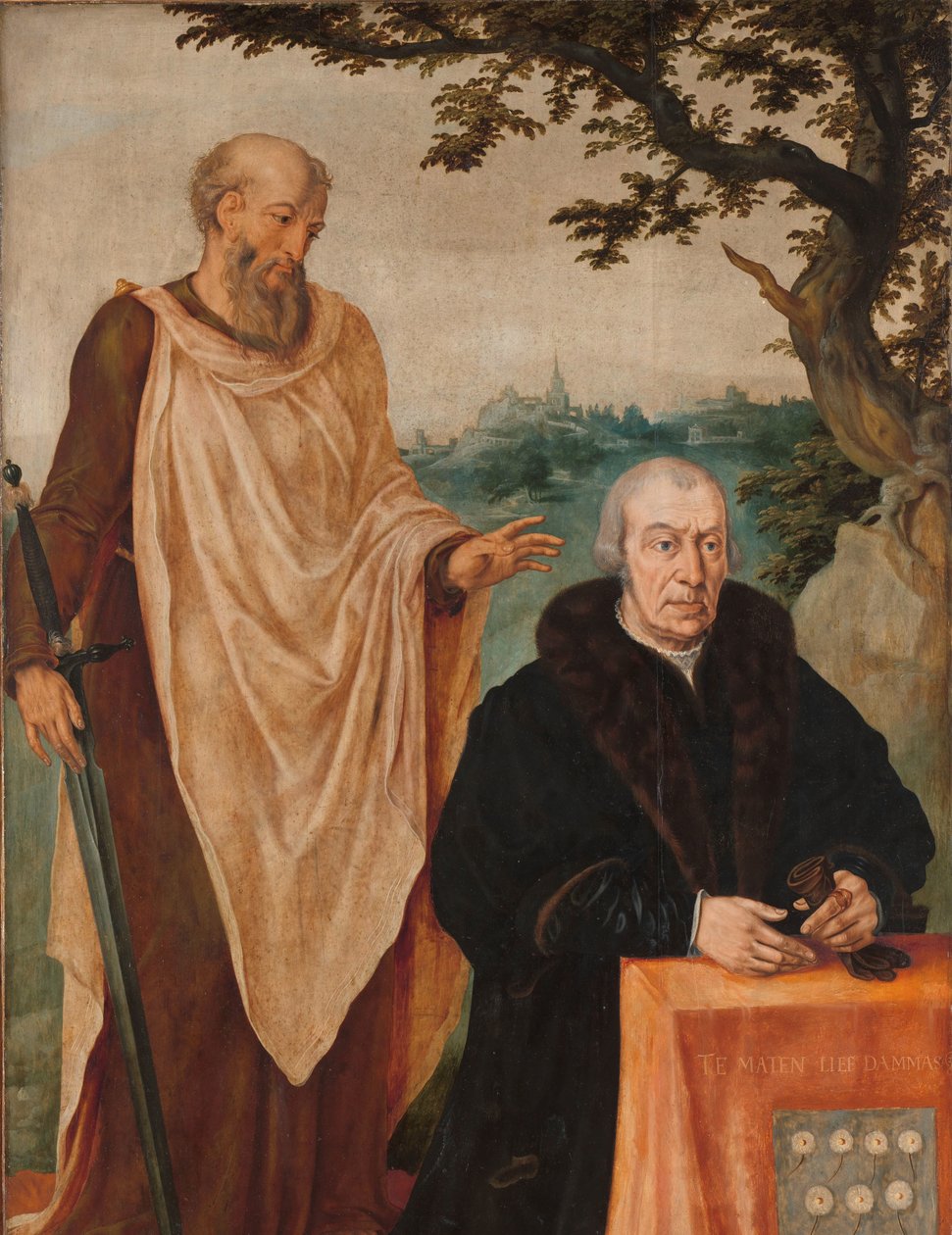 Sibylla Erythrea Egy triptichon bal szárnya: a donor Matelief Dammasz. és Szent Pál (elöl) és az erithrai Szibilla (hátul) alkotó: Maarten van Heemskerck