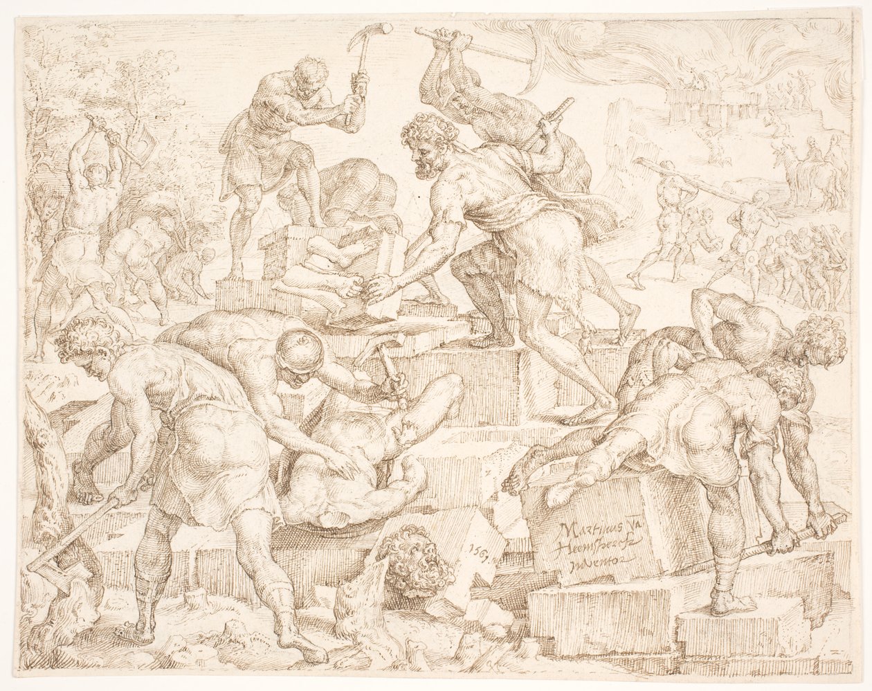 Baal oltárának lerombolása alkotó: Maarten van Heemskerck
