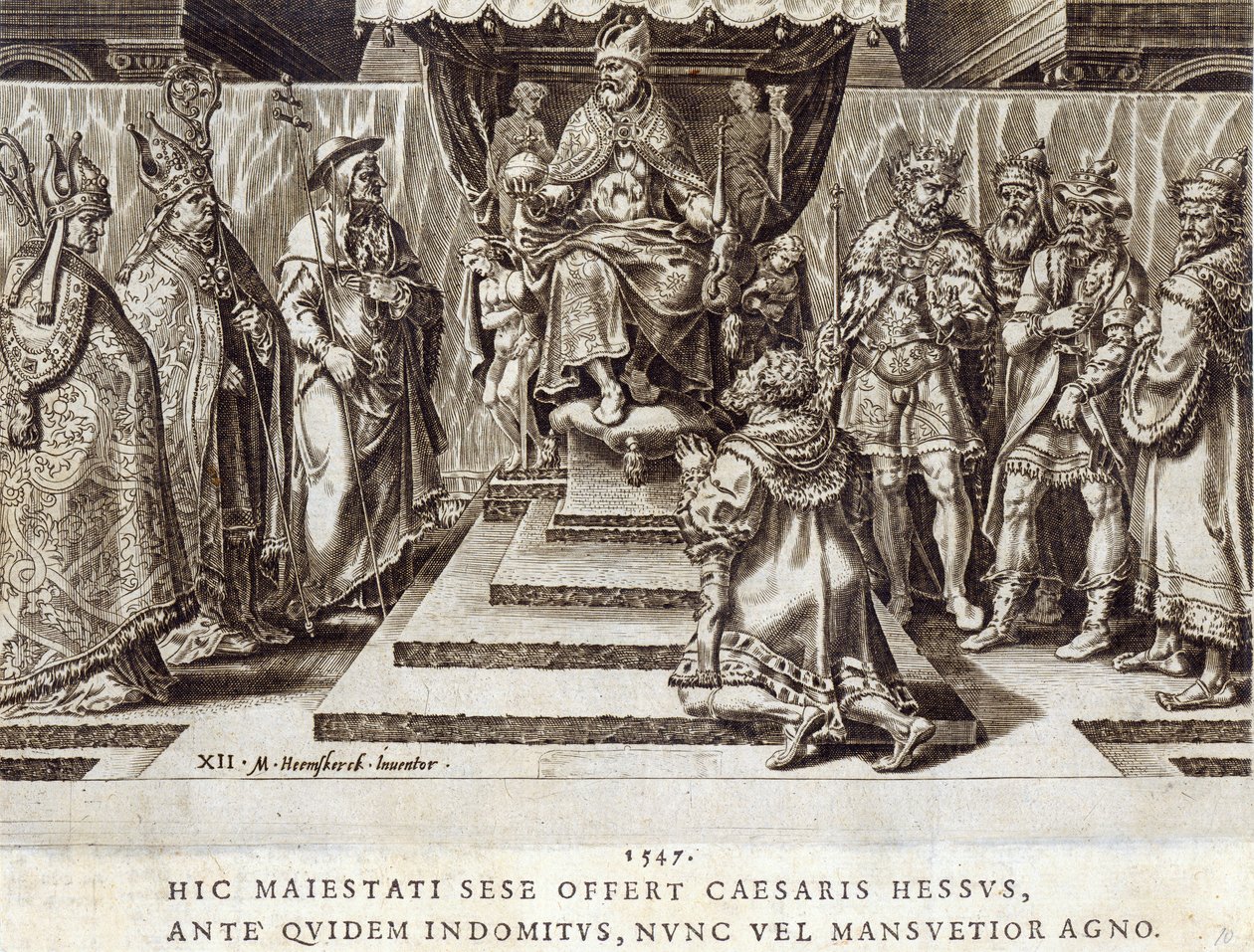 Fülöp, Hesen földgrófjának beadványa 1547-ben, 12. tábla „V. Károly császár katonai eredményeiről”, vésette Dirk Volkertsz Coornhert (1522-90), 1555 (metszet és rézkarc) alkotó: Maarten van Heemskerck