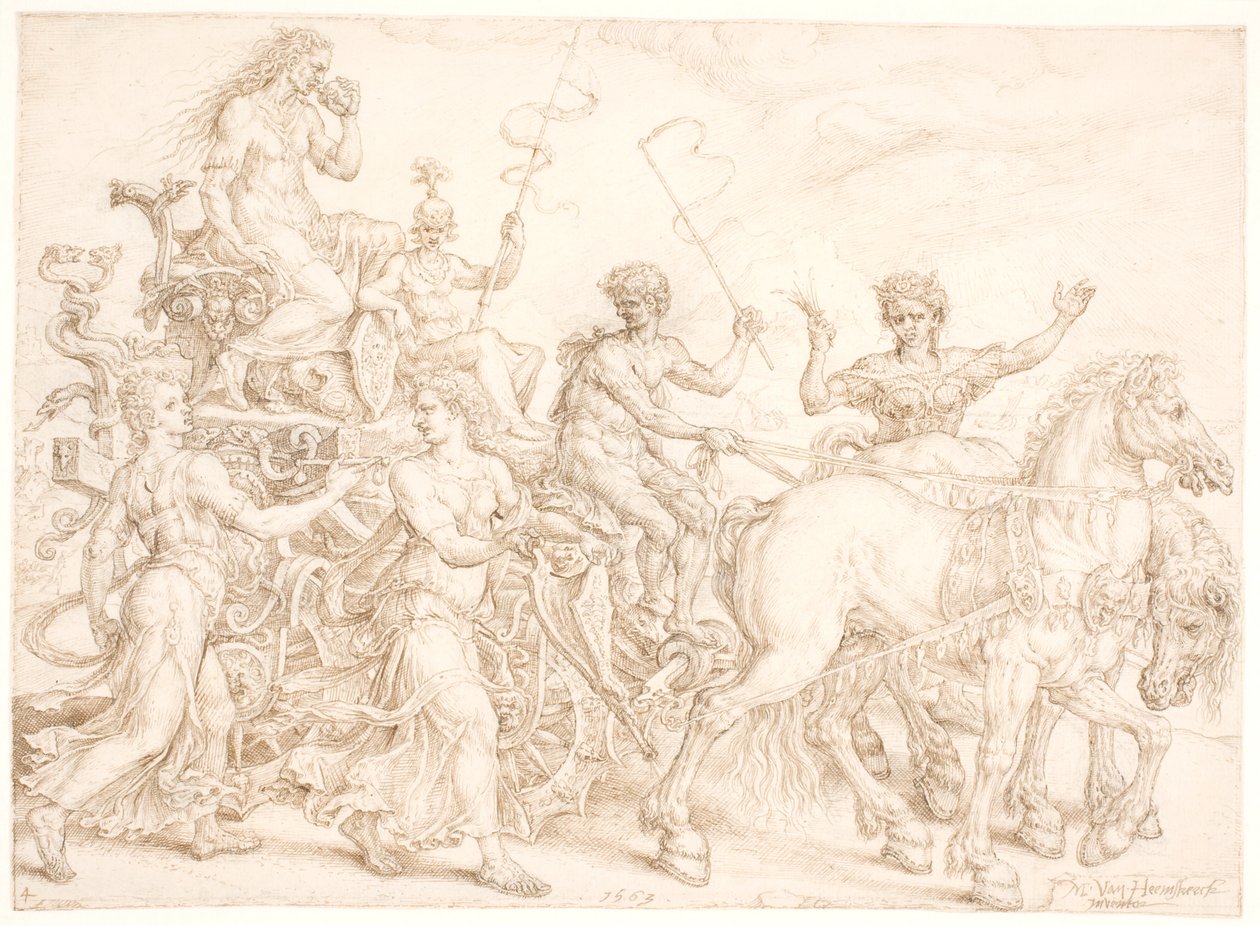 Diadalszekér. Invidia (irigység) alkotó: Maarten van Heemskerck