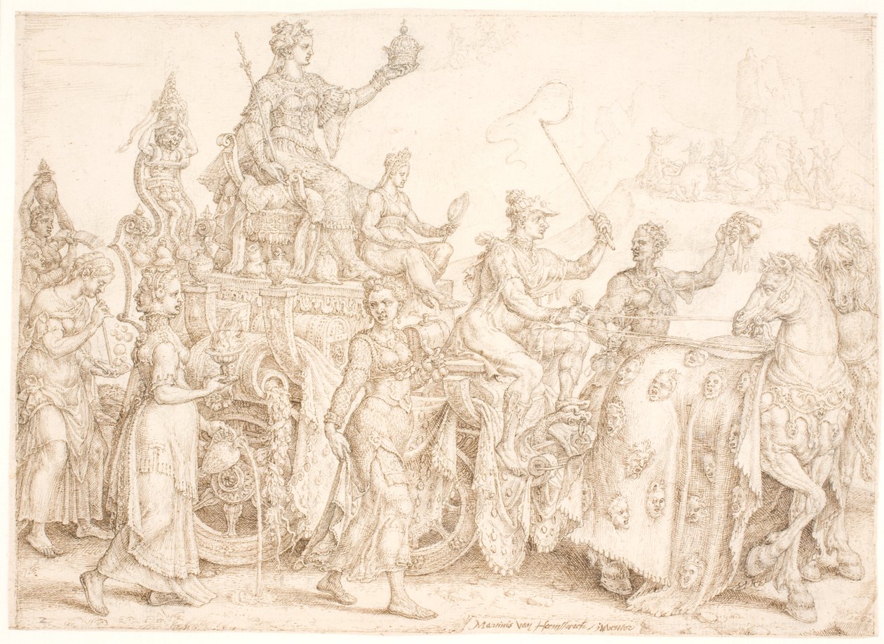 Diadalszekér Gazdagság (gazdag) alkotó: Maarten van Heemskerck