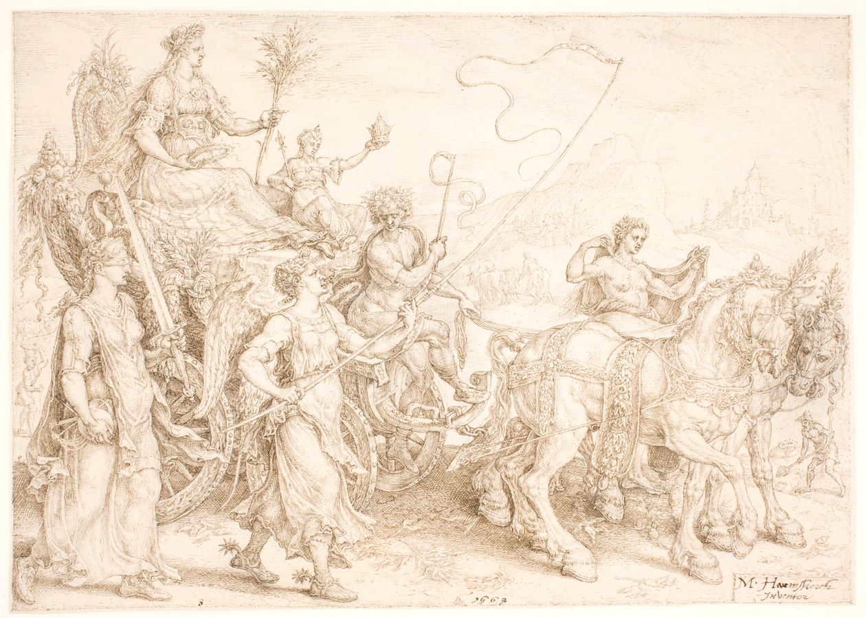 Diadalszekér. Pax (béke) alkotó: Maarten van Heemskerck