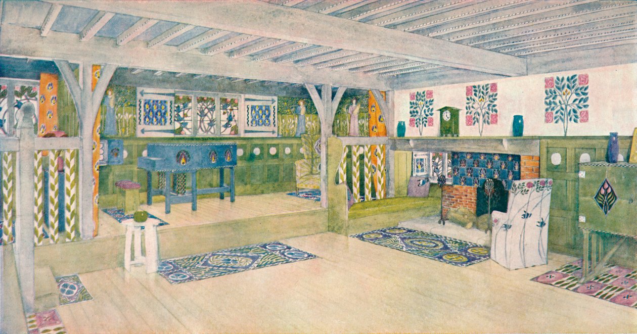 Zeneszoba egy házban Crowborough-ban, 1902 alkotó: Mackay Hugh Baillie Scott
