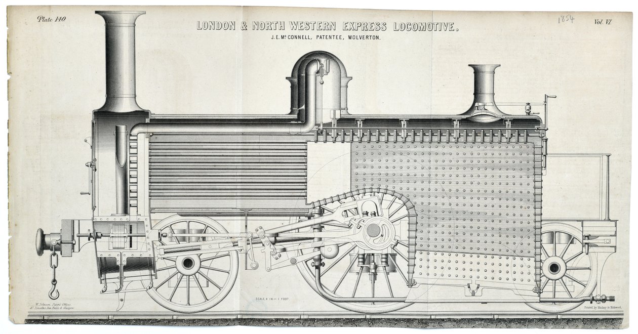London és North Western Express Locomotive plate 138 alkotó: Mackay & Kirkwood