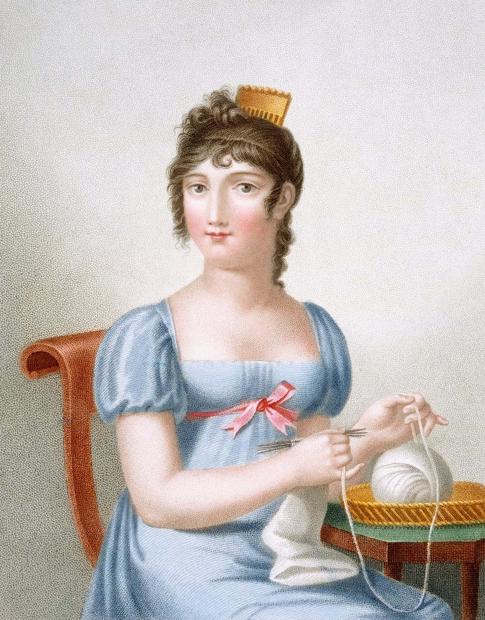 A Knitter, vésette Duthe, 1816 körül alkotó: Madame G. Busset Dubruste