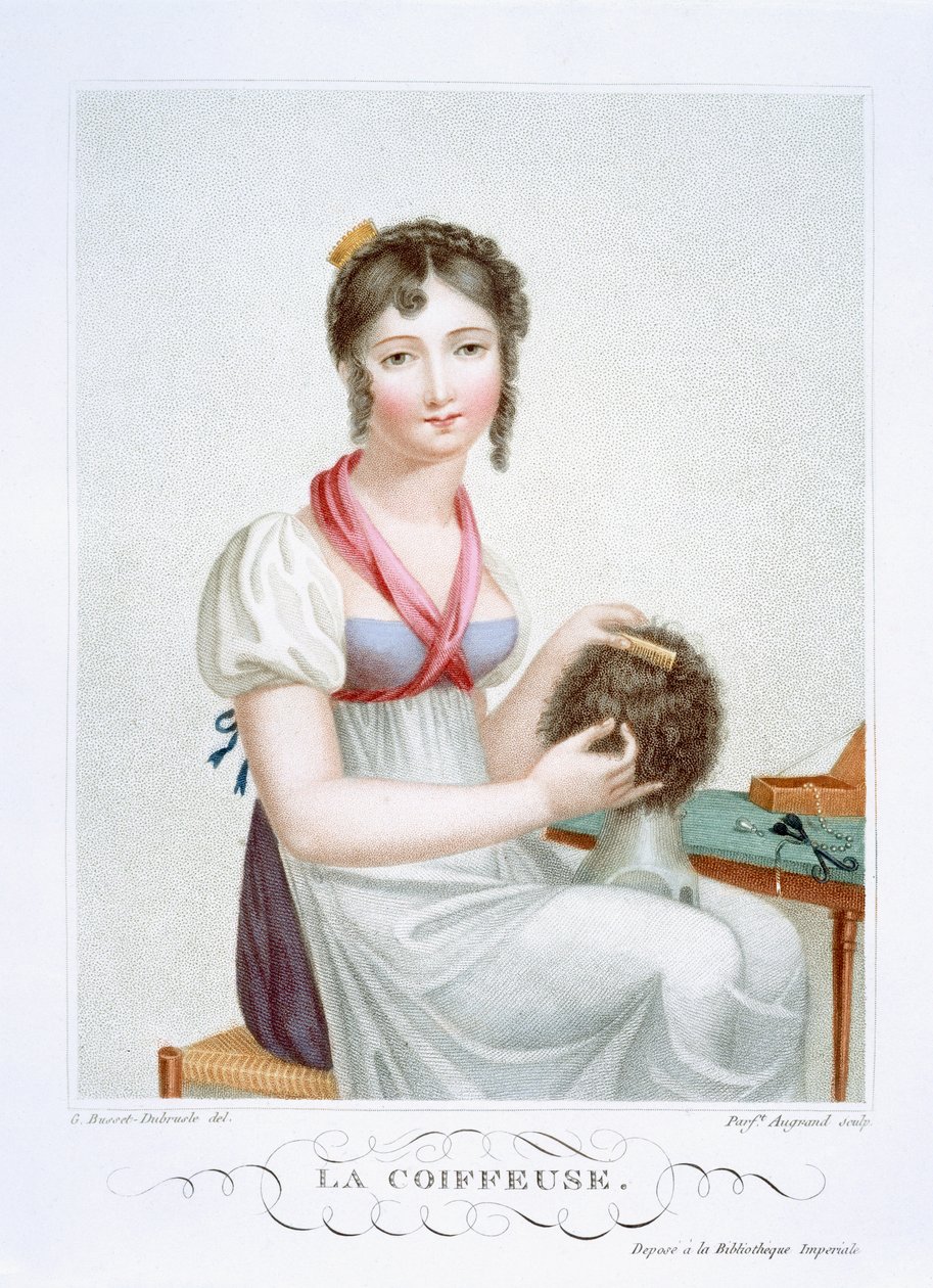 A fodrász, 1816 körül alkotó: Madame G. Busset Dubruste