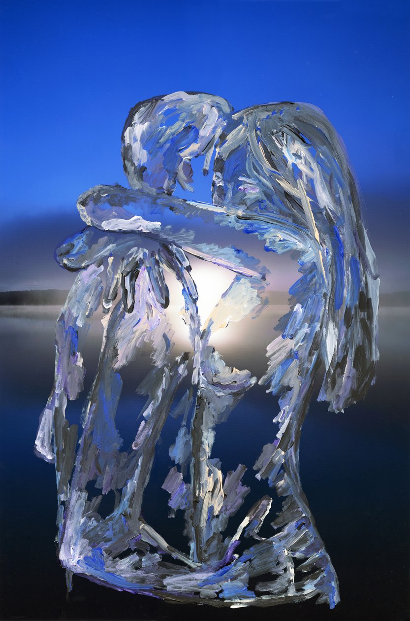 Blue Lovers, 2022 (akril festék archív pigmentnyomaton) alkotó: Madeleine Gross