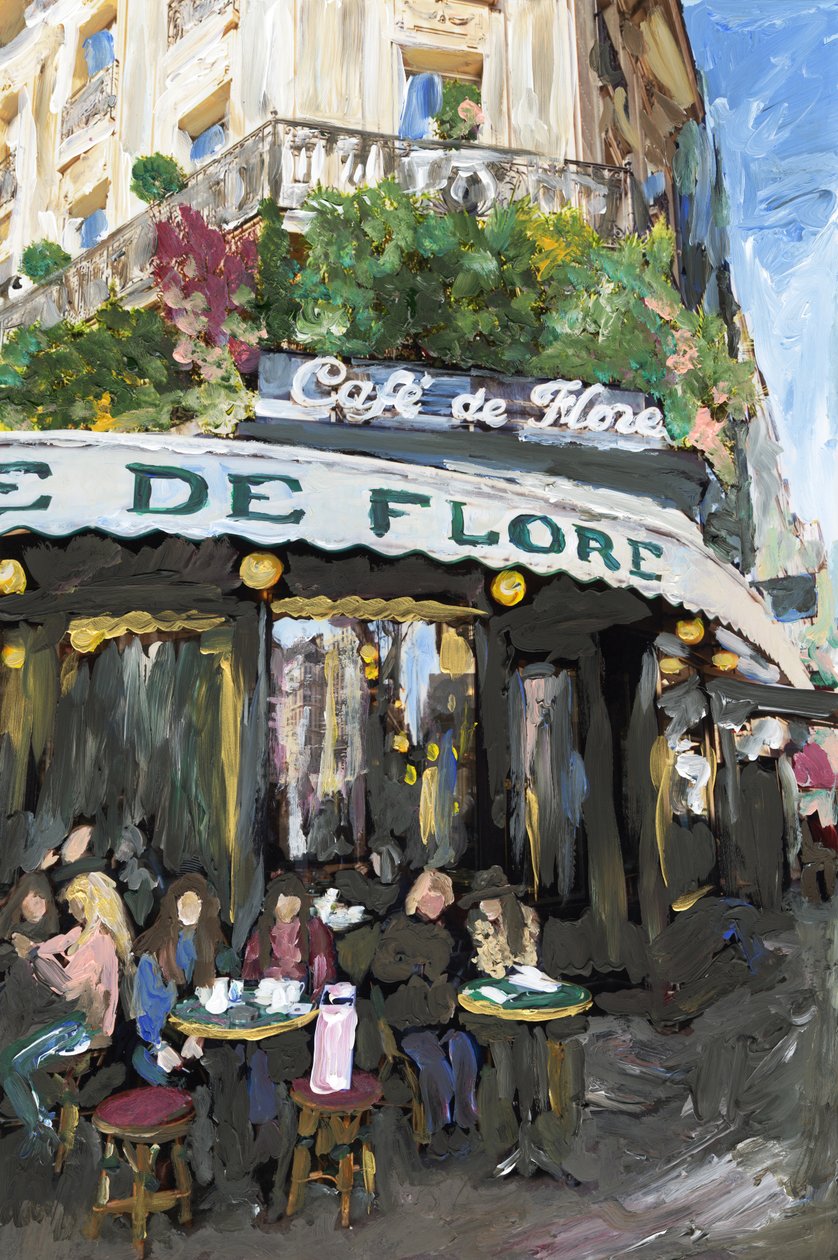 Café De Flore, 2019 (akril festék archív pigmentnyomaton) alkotó: Madeleine Gross
