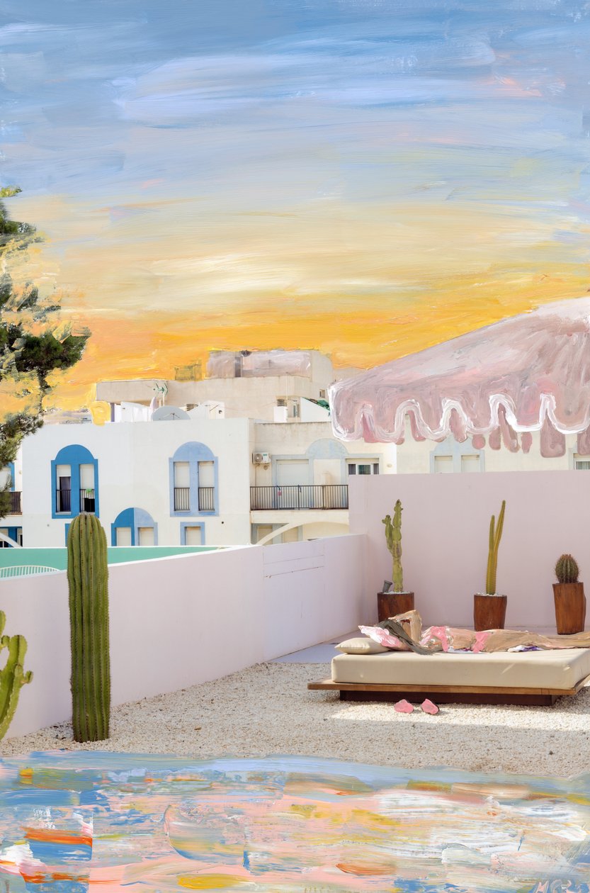 Ibiza, 2022 (akril festék archív pigmentnyomaton) alkotó: Madeleine Gross