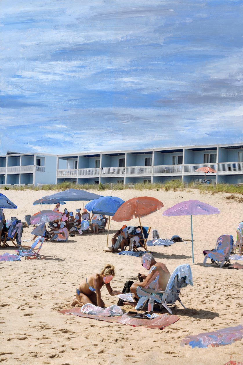 Montauk, 2021 (akril festék archív pigmentnyomaton) alkotó: Madeleine Gross