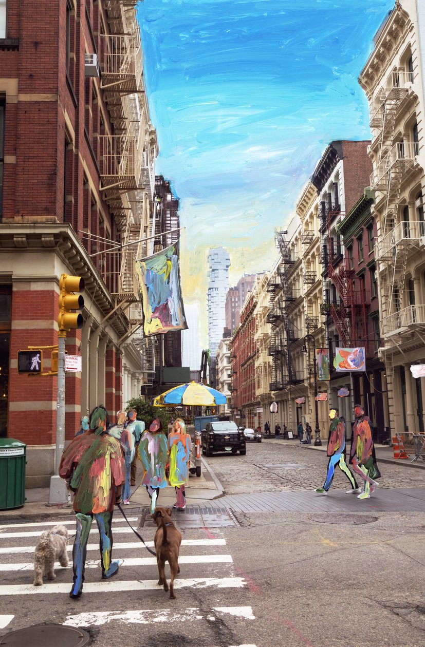Soho, 2019. május (akrilfesték archív pigmentnyomaton) alkotó: Madeleine Gross