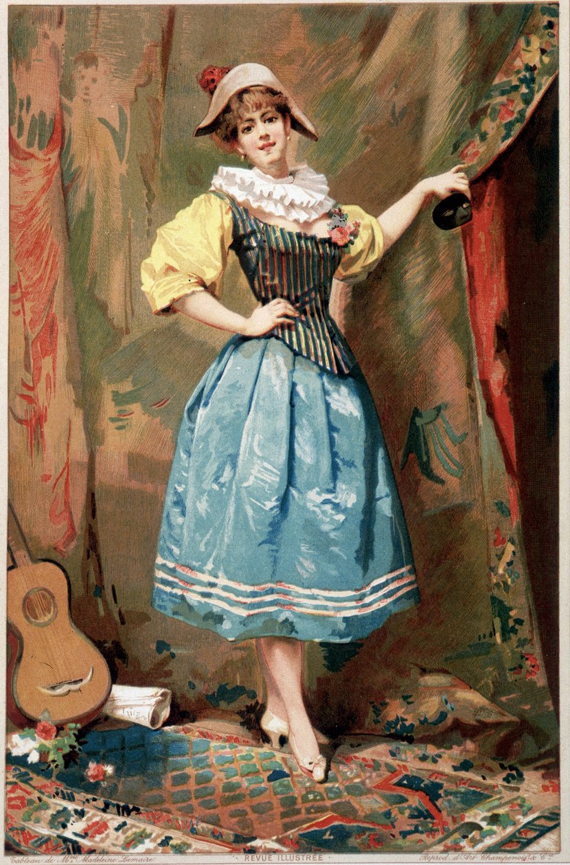 A jelmez (Egy nő gitárral), sd. 19 alkotó: Madeleine Lemaire