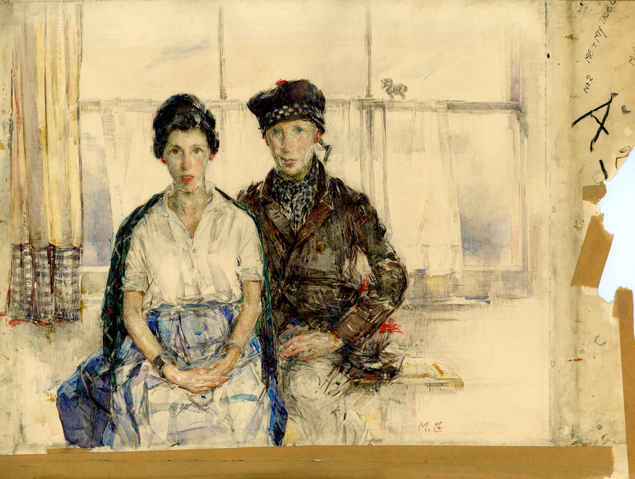 Én és igaz szerelmem, 1930 körül (ceruza és akvarell papíron) alkotó: Madeline Emily Green
