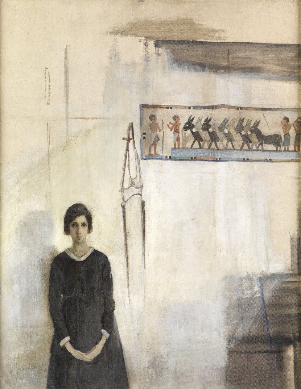 Önarckép egyiptomi függővel (olaj a fedélzeten) alkotó: Madeline Emily Green