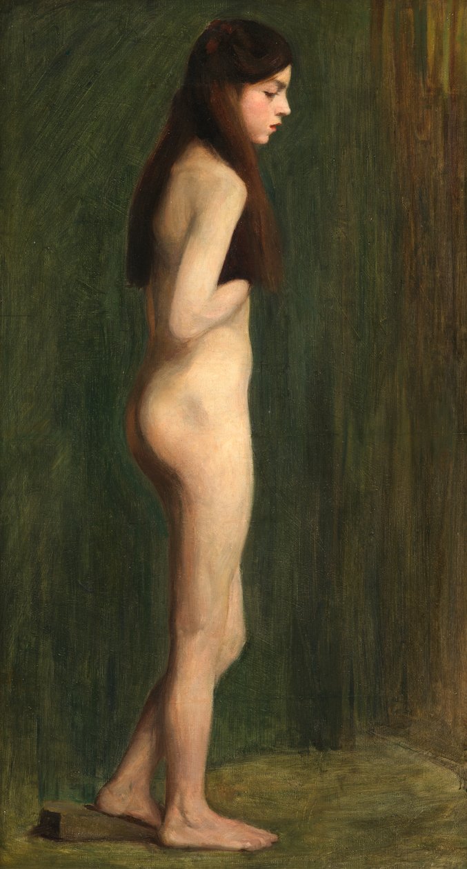 Stúdió akt zöldben (olaj, vászon) alkotó: Madeline Emily Green