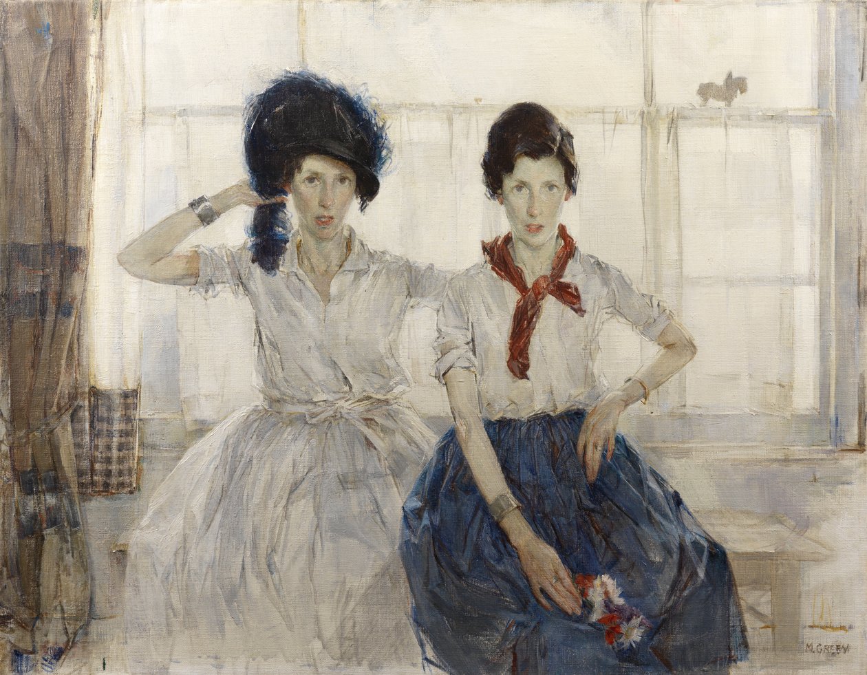 A lányok (olaj, vászon) alkotó: Madeline Emily Green