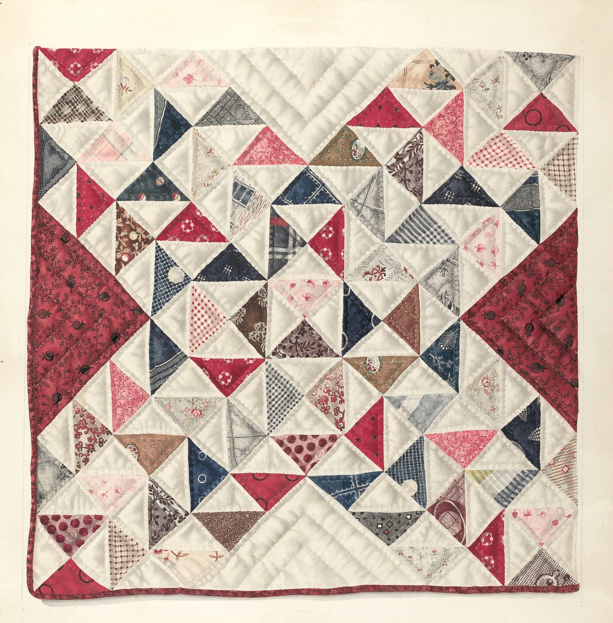 Patchwork paplan alkotó: Mae A. Clarke