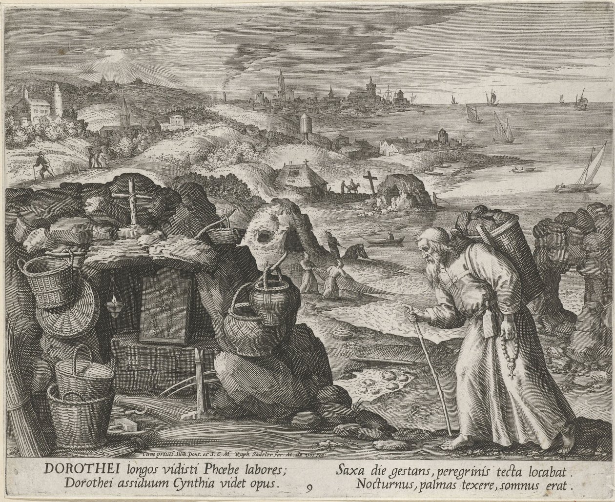 Gázai Szent Dorotty mint remete, 1600. alkotó: Maerten Vos de