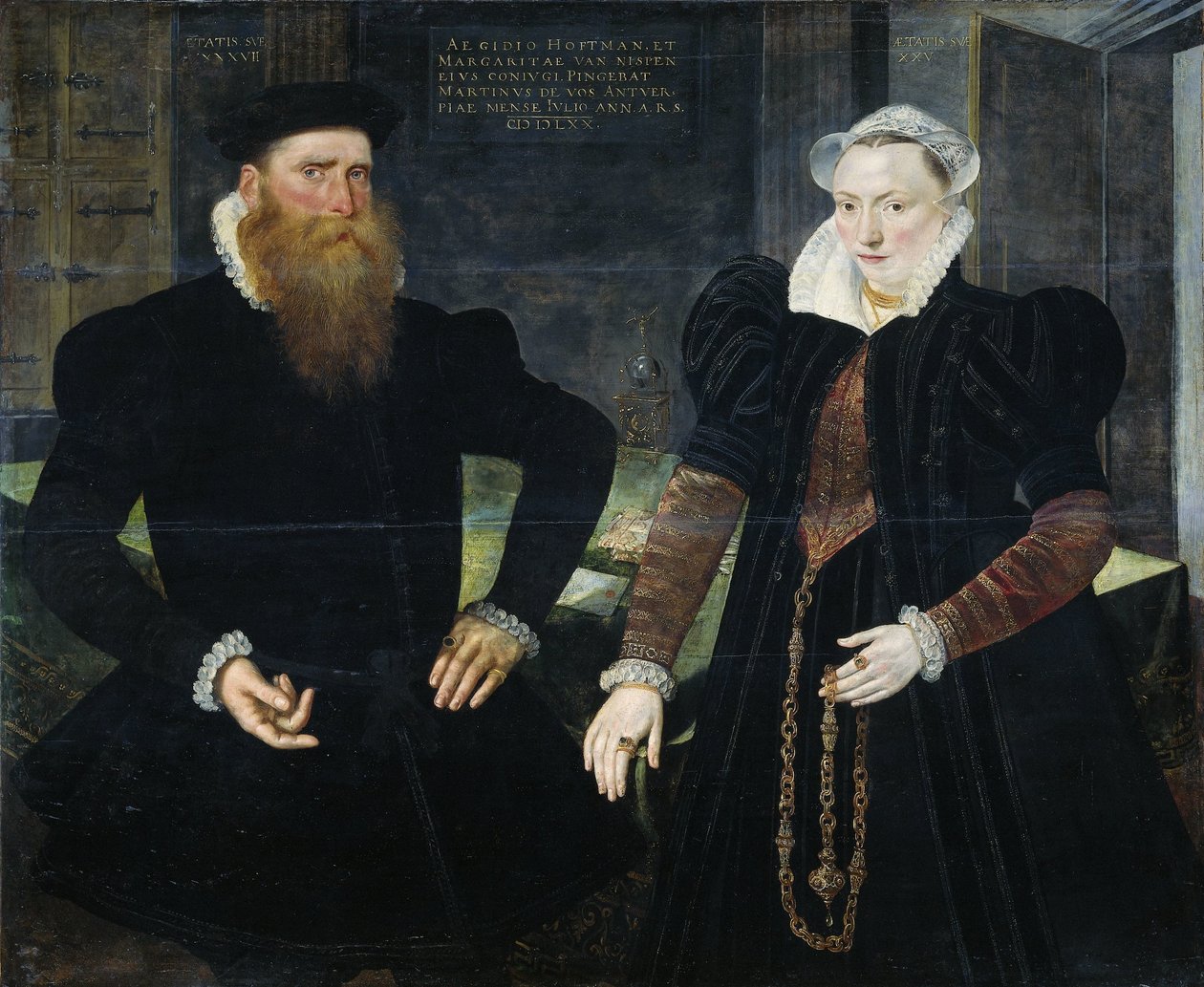 Gillis Hooftman hajótulajdonos és felesége, Margaretha van Nispen (Gilles van Eichelenberg, Hoffman) portréja alkotó: Maerten de Vos
