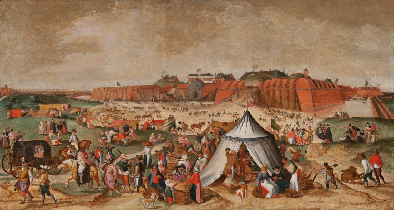 Antwerpen fellegvárának lebontása, 16. század vége (olaj, tábla) alkotó: Maerten van Cleve