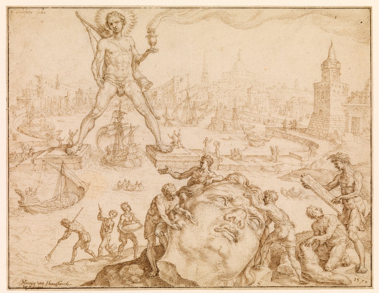 Rodosz kolosszusa, 1570 alkotó: Maerten van Heemskerck