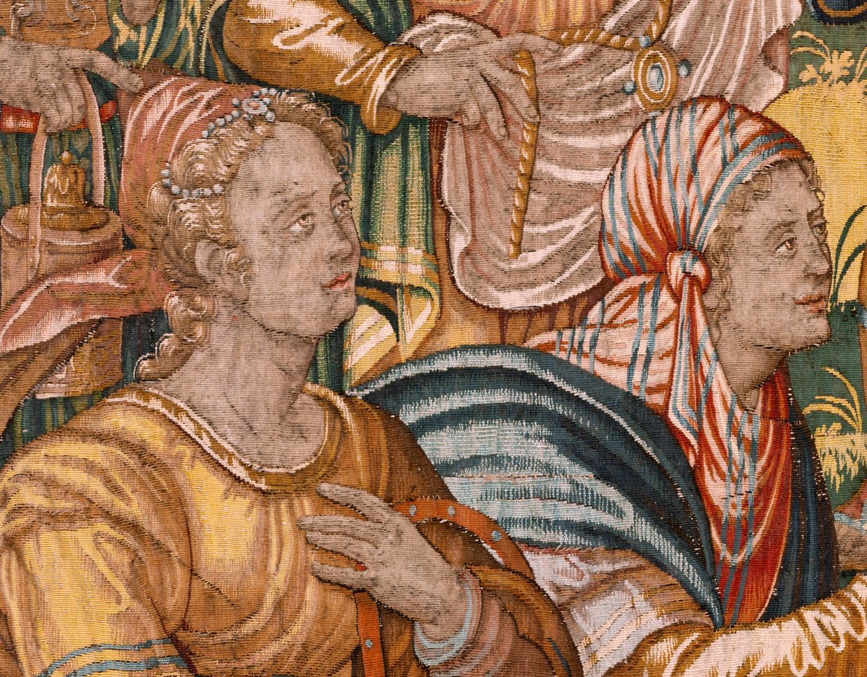 Egyházmegyei múzeum (Egyházmegyei Múzeum). Flamand kárpit. Brüsszel. François Geubels műhely. sorozat: Gideon története. Az izraeliták átadják Gedeonnak a zsákmányuk részét. Selyem és gyapjú. Bisho hagyatéka alkotó: Maerten van Heemskerck