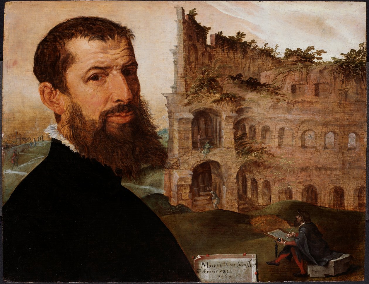 Önarckép a Colosseummal, Róma alkotó: Maerten van Heemskerck