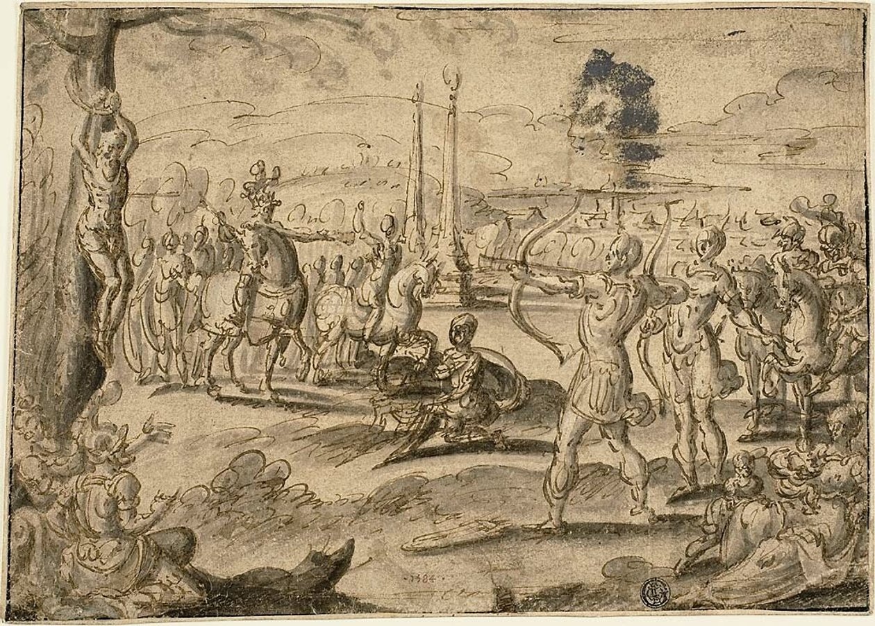 Lövöldözés az apa holttestére alkotó: Maerten van Heemskerck