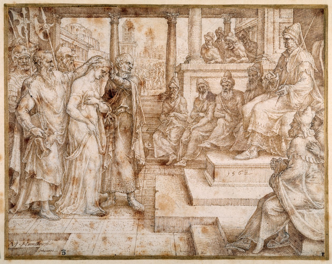 Susannah-t vádolják a vének alkotó: Maerten van Heemskerck