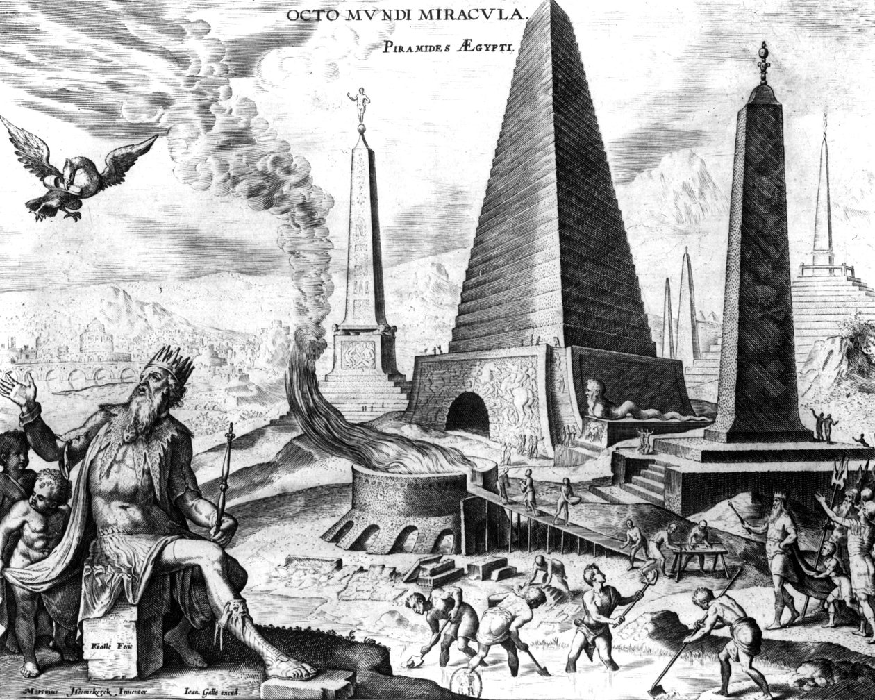 Egyiptom piramisai, 1. tábla A világ nyolc csodájából, eng. Philips Galle alkotó: Maerten van Heemskerck