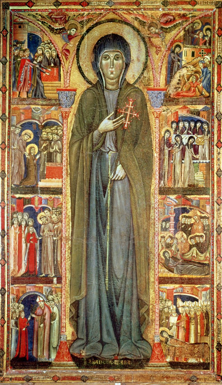 Szent Klára élete jeleneteivel (tempera a panelen) alkotó: Maestro di Santa Chiara