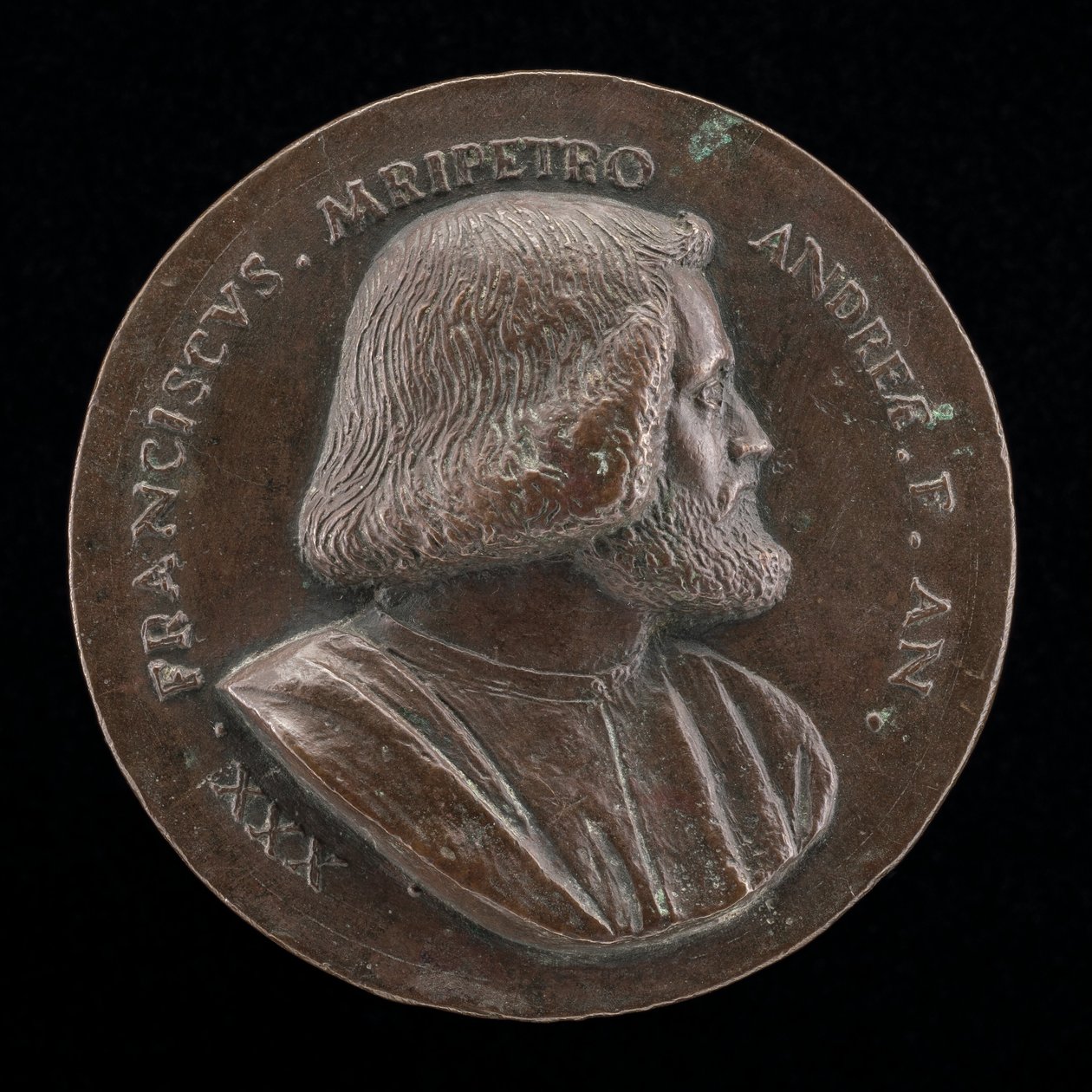 Francesco Malipiero, velencei patrícius, Vincenzo testvére [előlap], 1523. alkotó: Maffeo Olivieri