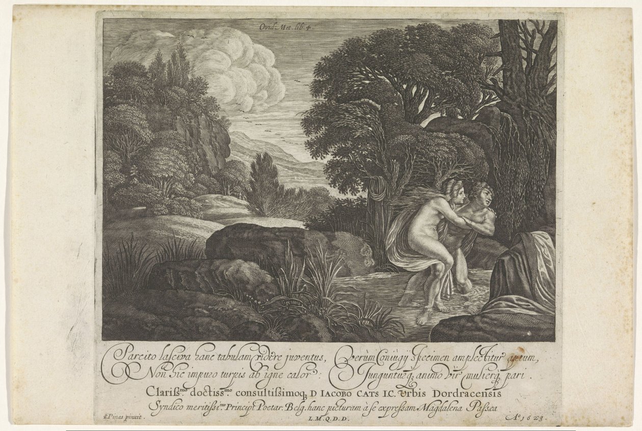 Salmacis en Hermaphroditus Metamorfosen van Ovidius (sorozat címe) alkotó: Magdalena van de Passe