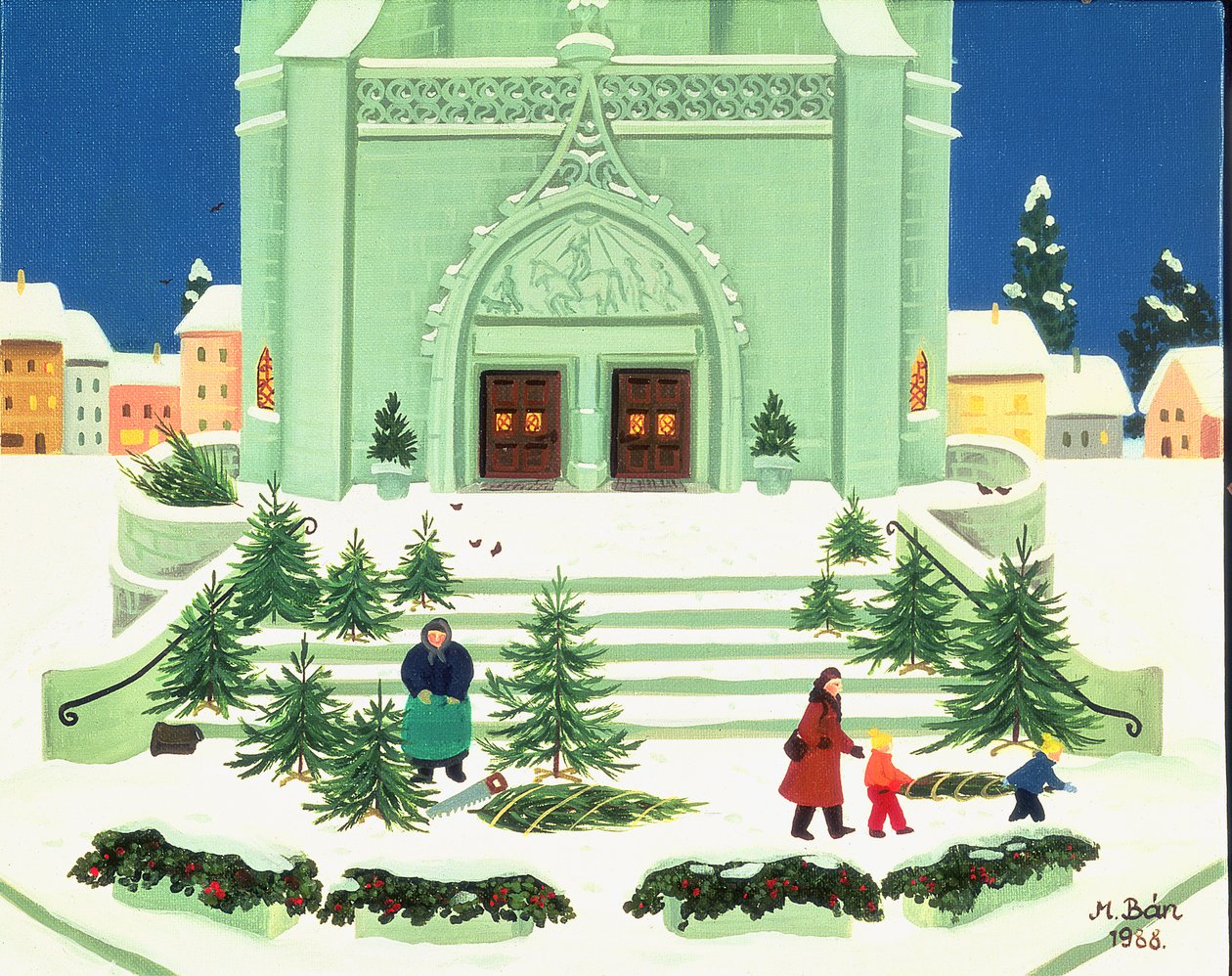 Karácsonyfa árusítás, 1988 alkotó: Magdolna Ban