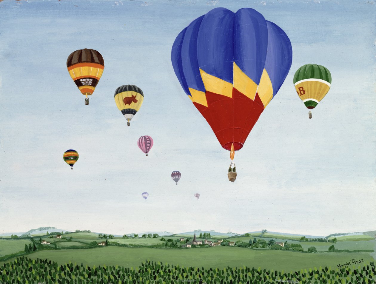 Léggömbökkel a Cotswolds felett alkotó: Maggie Rowe
