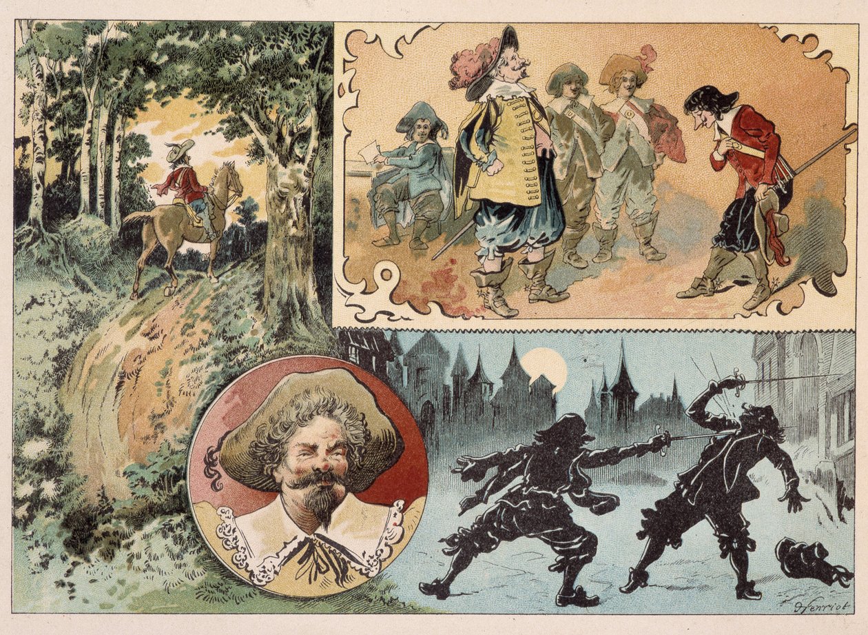 Cyrano de Bergerac, Cyrano de Bergerac regényének illusztrációja: "A másik világ" alkotó: Henri Maigrot