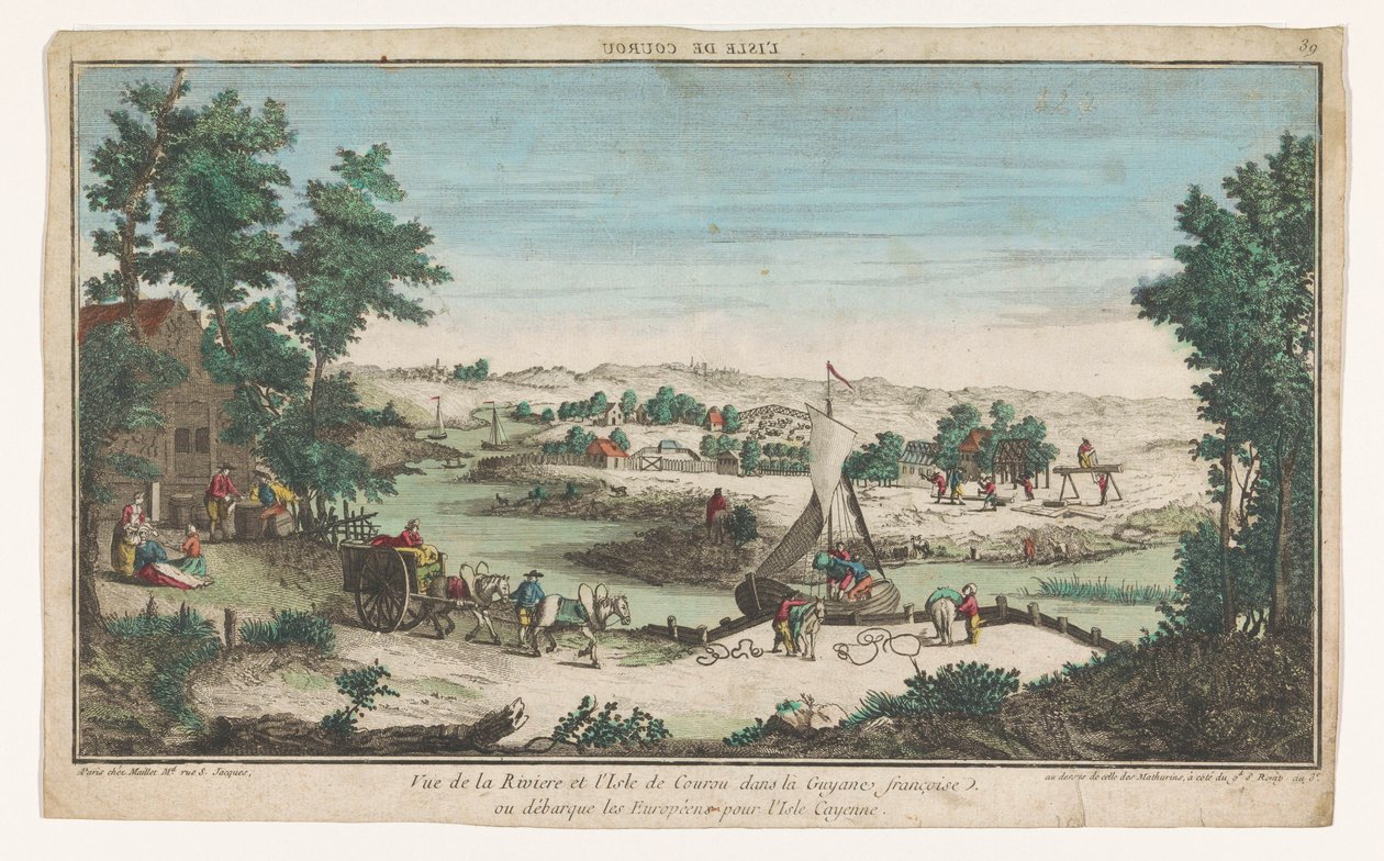 Gezicht op de rivier en het eiland Kourou L