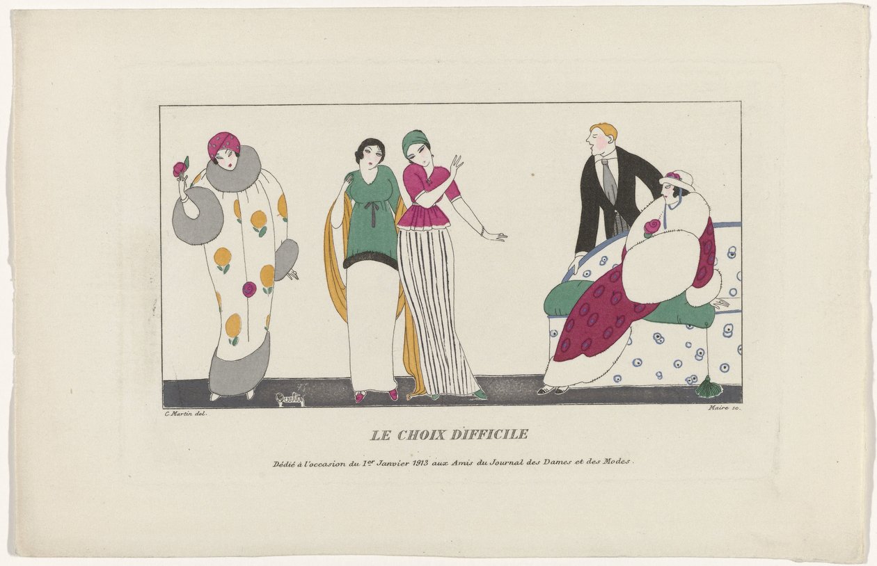 Journal des Dames et des Modes, 1913. január 1.: A nehéz választás alkotó: Maire